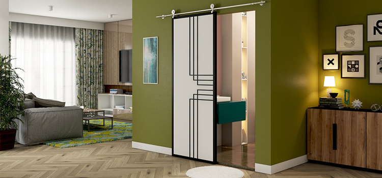 sliding bathroom door installation in La Palma